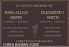 Quality Bronze Plaque Extra Design for Two Names 220mm x 150mm